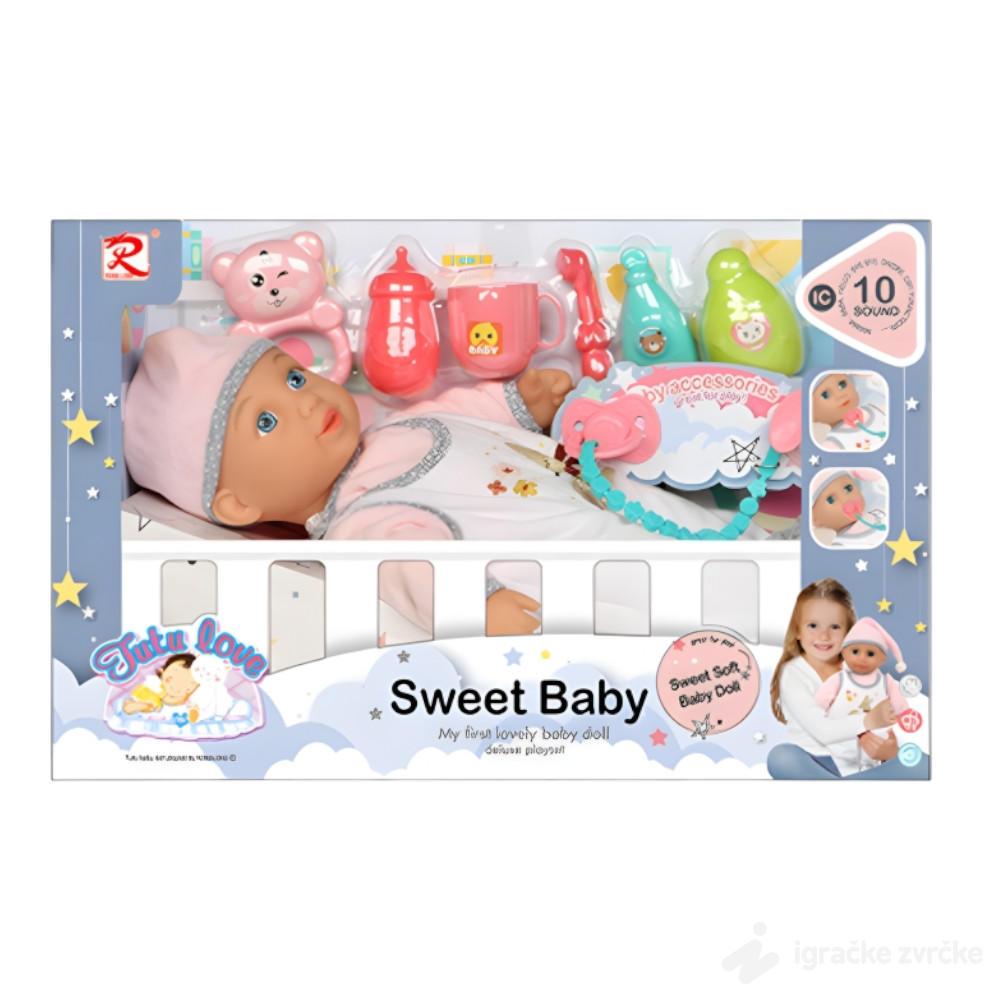 Beba lutka koja leži + dodaci