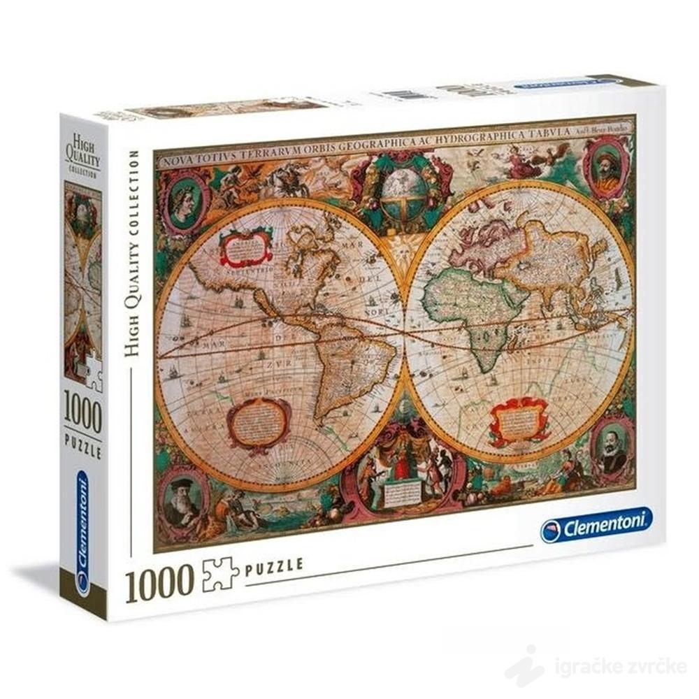 Clementoni slagalica Mapa Sveta 1000pcs