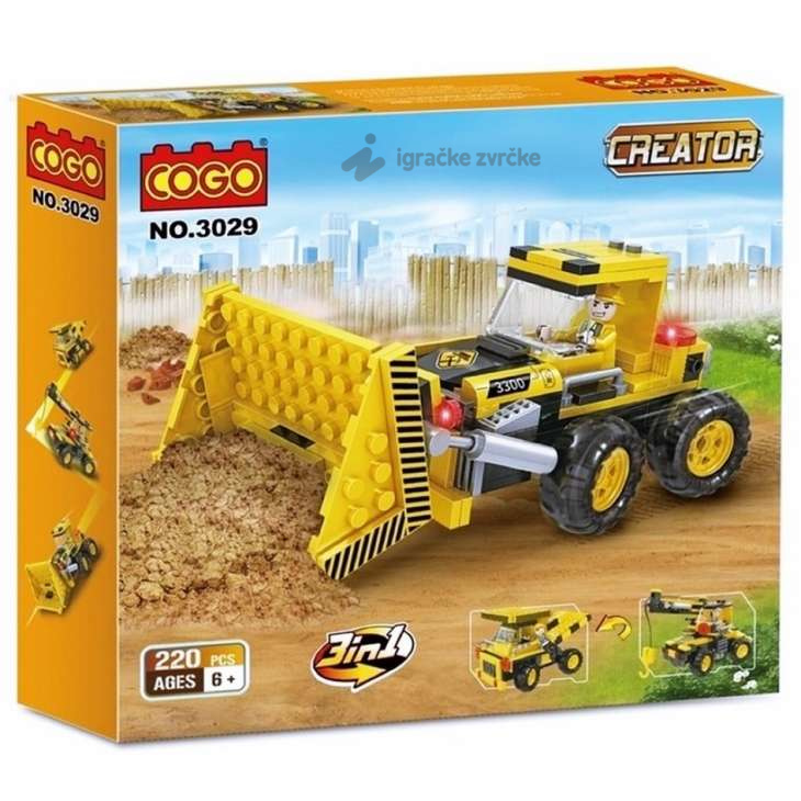 COGO Kocke Buldožer 3u1 (220pcs-3029)