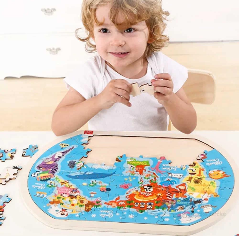 Tooky Toy Drvena slagalica MAPA SVETA