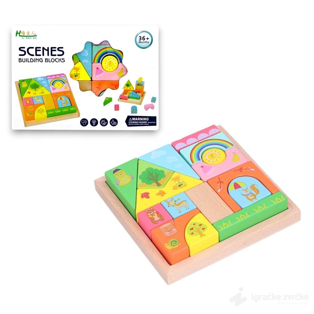 Drvene kockice za decu SUNČANA DOLINA