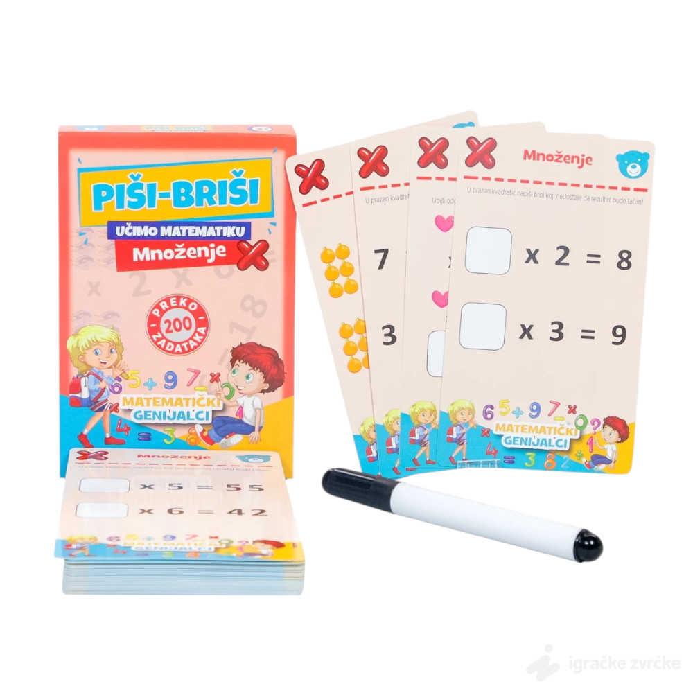 Edukativne kartice piši-briši MNOŽENJE