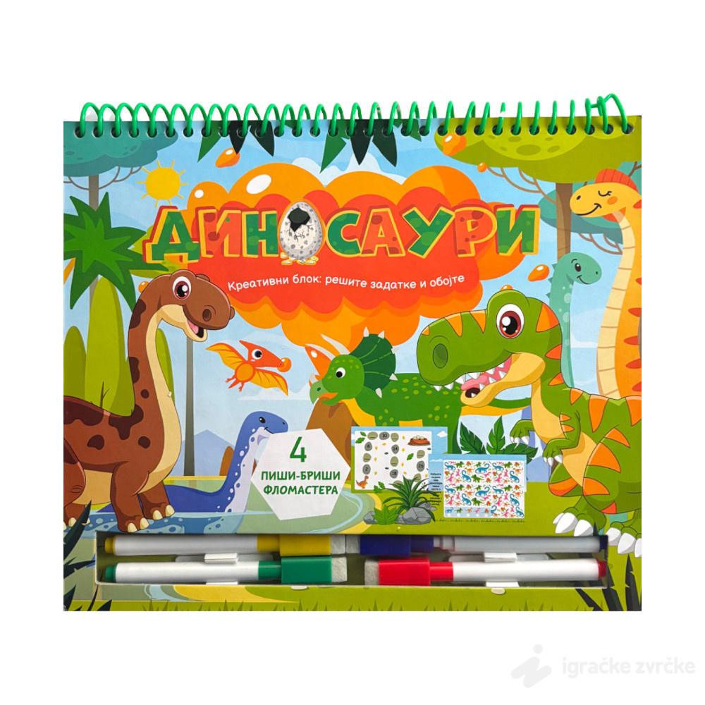 Kreativni blok - Rešite zadatke i obojte: DINOSAURI