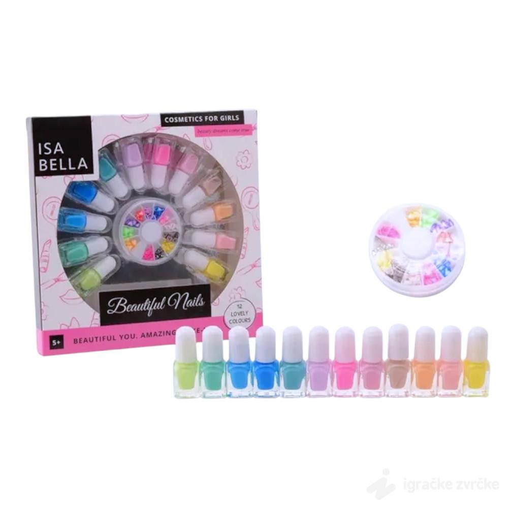 Lakovi za nokte i cirkoni - 12 BOJA