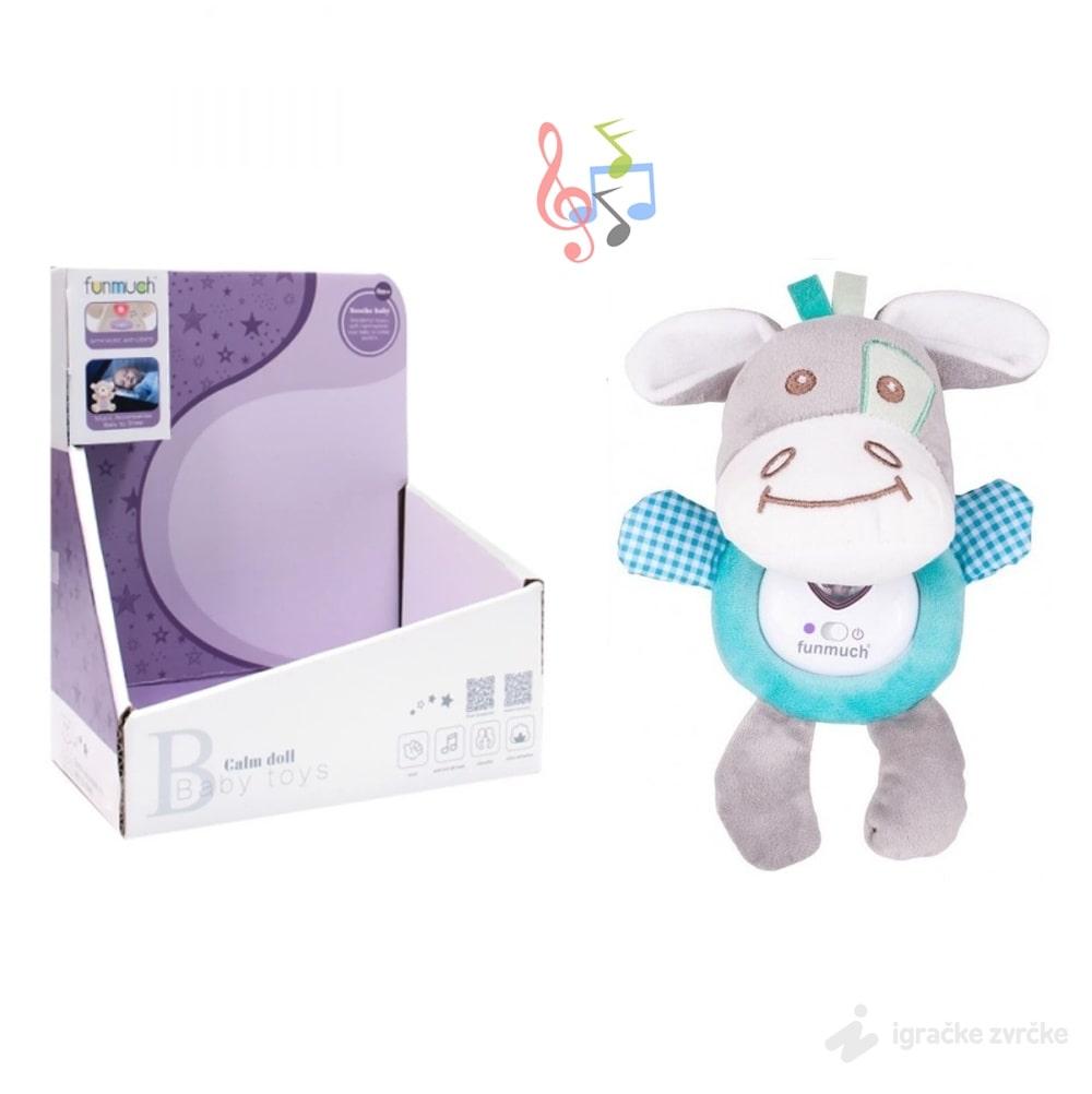 Plišana Muzička Uspavanka sa svetlom KRAVICA PLAVA